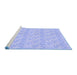 Sideview of Machine Washable Transitional Sky Blue Rug, wshpat3237blu