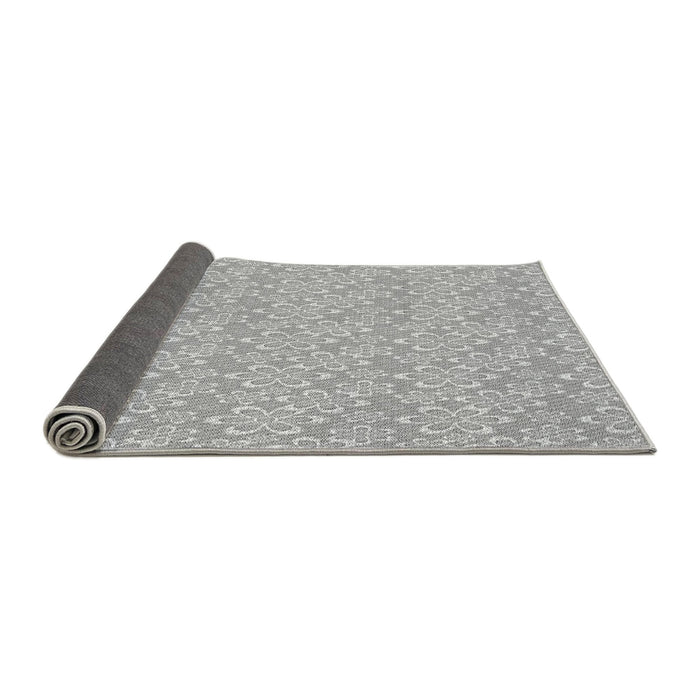 Thickness of Patterned Platinum Silver Gray Rug, pat3237gry