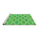 Sideview of Machine Washable Transitional Neon Green Rug, wshpat3238grn