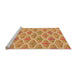 Sideview of Machine Washable Transitional Neon Orange Rug, wshpat3238org