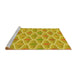 Sideview of Machine Washable Transitional Yellow Rug, wshpat3238yw