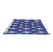 Sideview of Machine Washable Transitional Blue Rug, wshpat3239blu