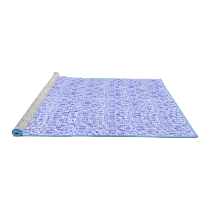 Sideview of Machine Washable Transitional Sky Blue Rug, wshpat3240blu