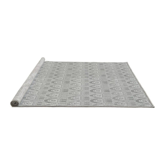 Sideview of Machine Washable Transitional Dark Gray Rug, wshpat3240gry