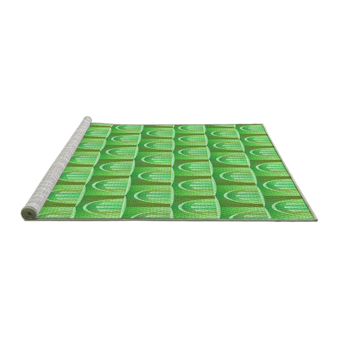 Sideview of Machine Washable Transitional Emerald Green Rug, wshpat3241grn