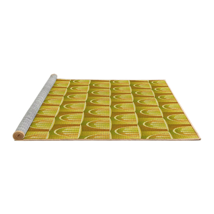 Sideview of Machine Washable Transitional Bright Gold Yellow Rug, wshpat3241yw