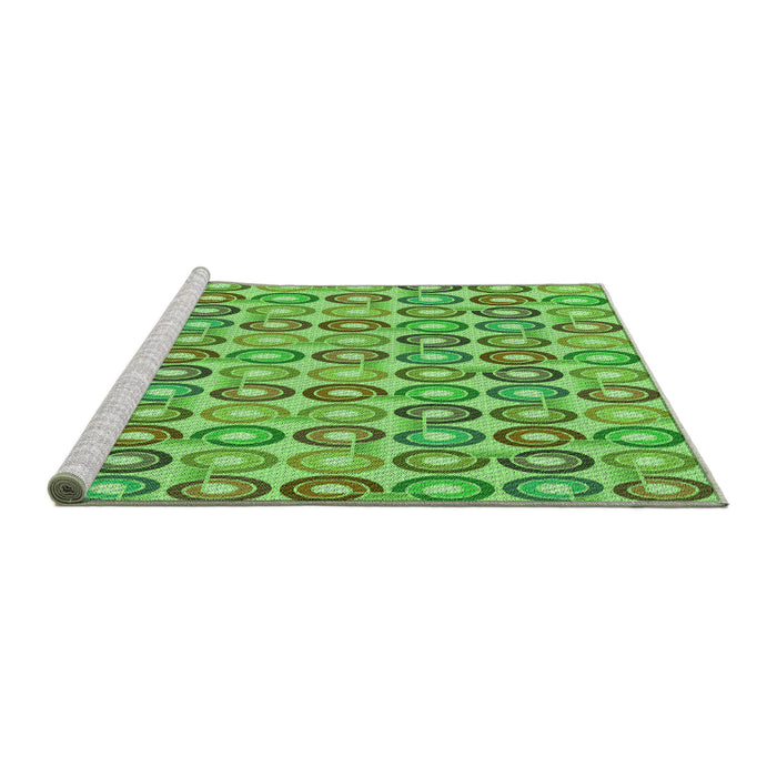 Sideview of Machine Washable Transitional Emerald Green Rug, wshpat3242grn