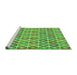 Sideview of Machine Washable Transitional Emerald Green Rug, wshpat3242grn