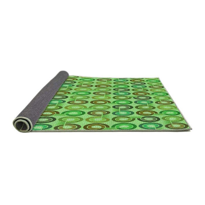 Thickness of Patterned Emerald Green Rug, pat3242grn