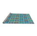 Sideview of Machine Washable Transitional Green Rug, wshpat3242lblu