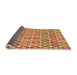 Thickness of Patterned Yellow Orange Rug, pat3242org