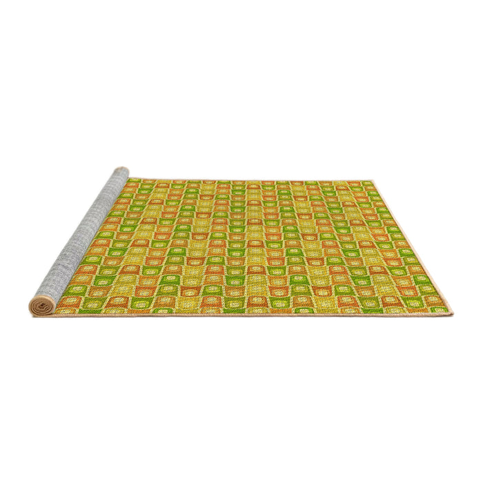 Sideview of Machine Washable Transitional Yellow Rug, wshpat3243yw