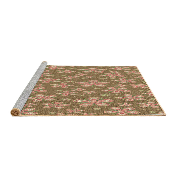Sideview of Machine Washable Transitional Light Brown Rug, wshpat3244brn