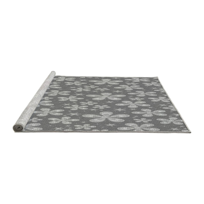 Sideview of Machine Washable Transitional Cloud Gray Rug, wshpat3244gry