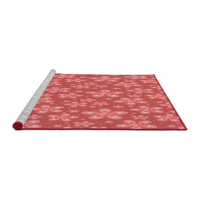 Sideview of Machine Washable Transitional Red Rug, wshpat3244rd