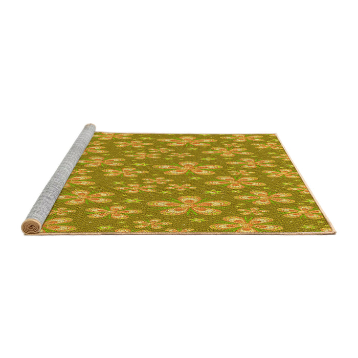 Sideview of Machine Washable Transitional Golden Brown Yellow Rug, wshpat3244yw