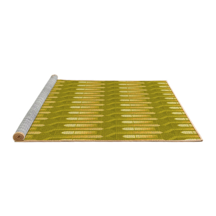 Sideview of Machine Washable Transitional Dark Golden Brown Rug, wshpat3245yw