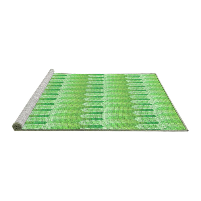 Sideview of Machine Washable Transitional Emerald Green Rug, wshpat3246grn