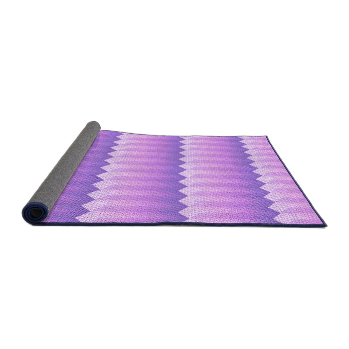 Thickness of Patterned Pastel Purple Pink Rug, pat3248pur