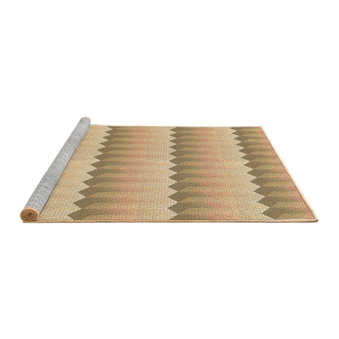 Sideview of Machine Washable Transitional Bronze Brown Rug, wshpat3249brn