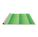 Sideview of Machine Washable Transitional Emerald Green Rug, wshpat3249grn