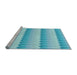 Sideview of Machine Washable Transitional Blue Rug, wshpat3249lblu