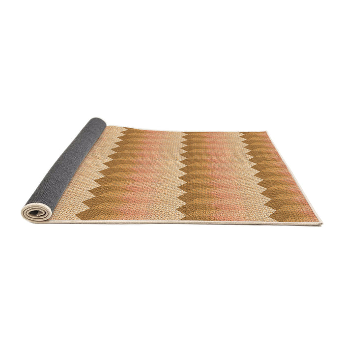 Thickness of Patterned Yellow Orange Rug, pat3249org