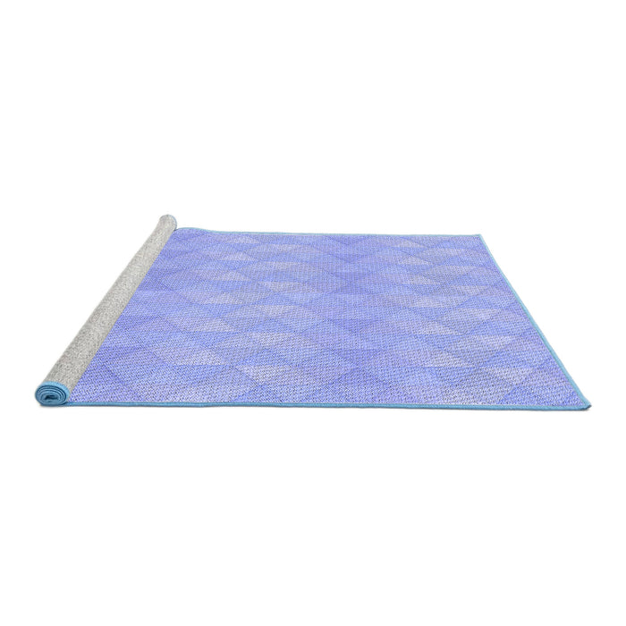 Sideview of Machine Washable Transitional Sky Blue Rug, wshpat325blu