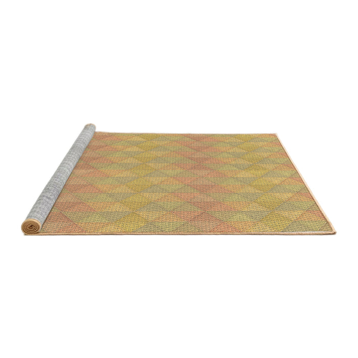 Sideview of Machine Washable Transitional Saffron Yellow Rug, wshpat325brn