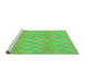 Sideview of Machine Washable Transitional Emerald Green Rug, wshpat325grn