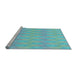 Sideview of Machine Washable Transitional Macaw Blue Green Rug, wshpat325lblu