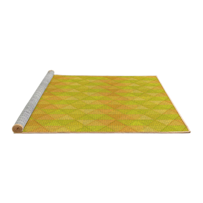 Sideview of Machine Washable Transitional Yellow Rug, wshpat325yw