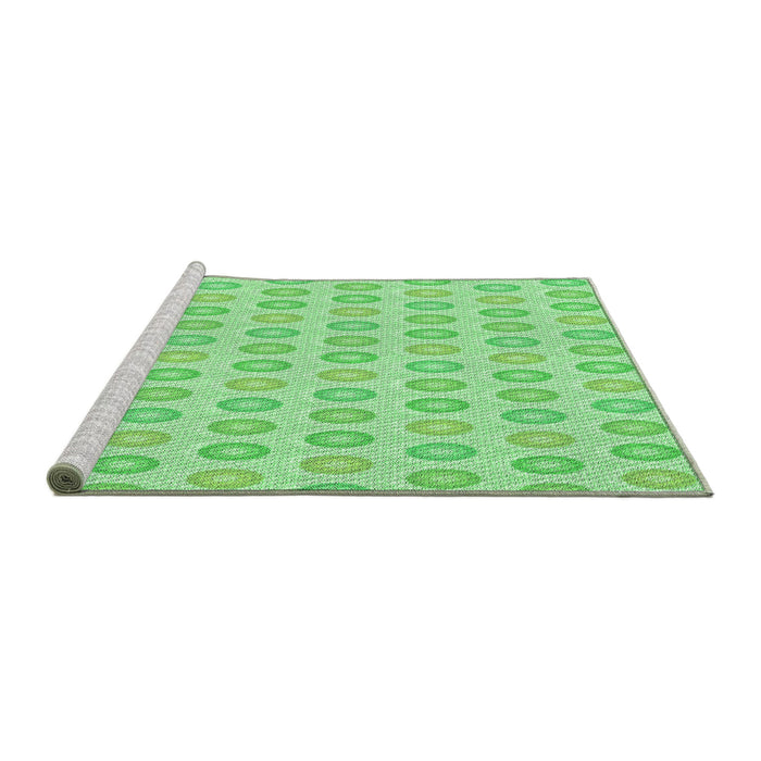 Sideview of Machine Washable Transitional Green Rug, wshpat3250grn