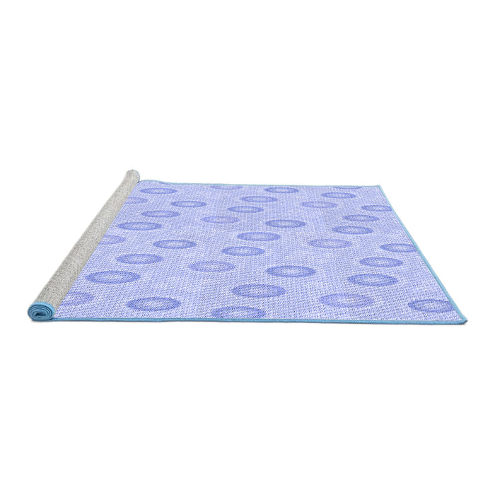 Sideview of Machine Washable Transitional Sky Blue Rug, wshpat3251blu