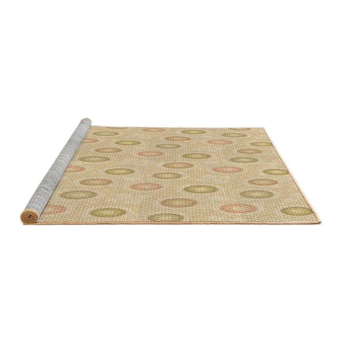 Sideview of Machine Washable Transitional Metallic Gold Rug, wshpat3251brn