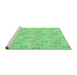 Sideview of Machine Washable Transitional Green Rug, wshpat3251grn