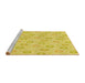 Sideview of Machine Washable Transitional Yellow Rug, wshpat3251yw