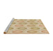 Sideview of Machine Washable Transitional Brown Gold Rug, wshpat3252brn