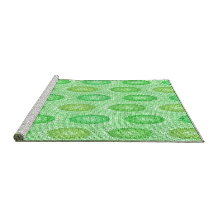 Sideview of Machine Washable Transitional Jade Green Rug, wshpat3252grn