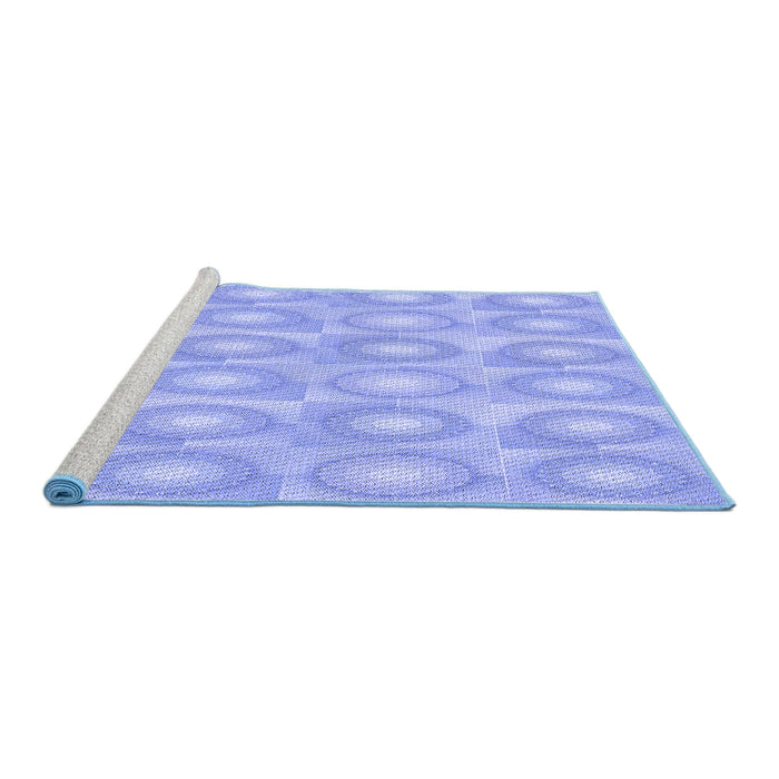 Sideview of Machine Washable Transitional Sky Blue Rug, wshpat3253blu
