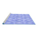 Sideview of Machine Washable Transitional Sky Blue Rug, wshpat3253blu