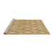 Sideview of Machine Washable Transitional Yellow Orange Rug, wshpat3253brn