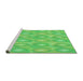 Sideview of Machine Washable Transitional Neon Green Rug, wshpat3253grn