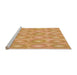 Sideview of Machine Washable Transitional Neon Orange Rug, wshpat3253org