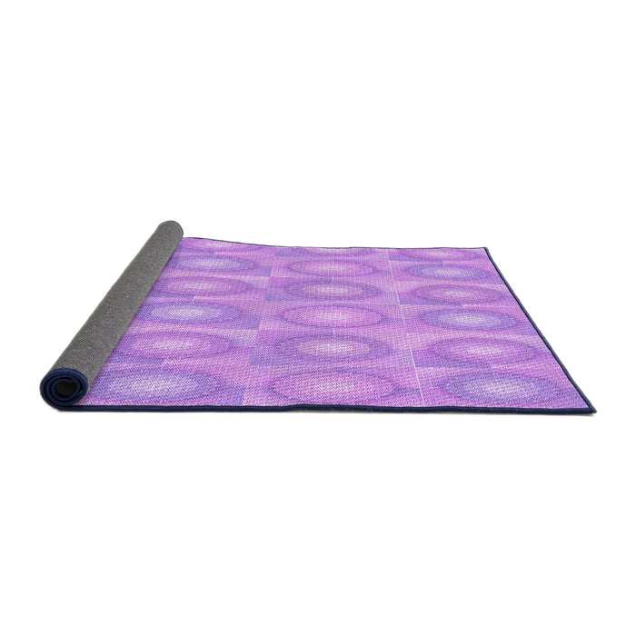 Thickness of Patterned Violet Purple Rug, pat3253pur
