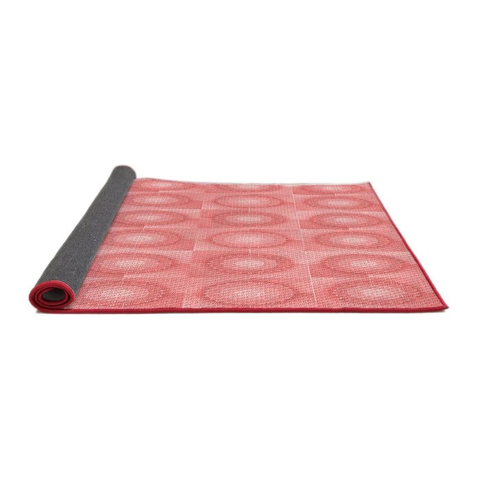 Thickness of Patterned Pastel Pink Rug, pat3253rd