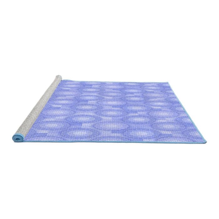 Sideview of Machine Washable Transitional Sky Blue Rug, wshpat3254blu