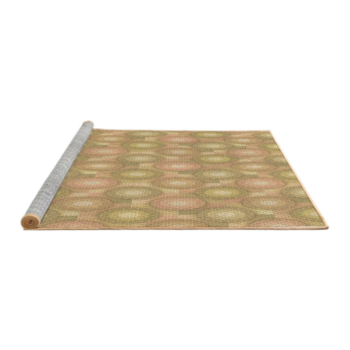 Sideview of Machine Washable Transitional Yellow Orange Rug, wshpat3254brn
