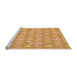 Sideview of Machine Washable Transitional Neon Orange Rug, wshpat3254org