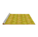 Sideview of Machine Washable Transitional Yellow Rug, wshpat3254yw